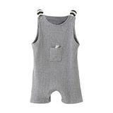 Gray Rib Pocket Romper
