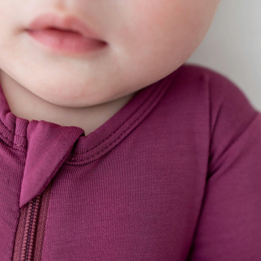 Plum Zippered Footie