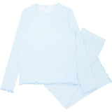Women's Powder Blue Stripe Pima Pajamas Set