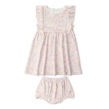 Organic Flutter Dress - Peony