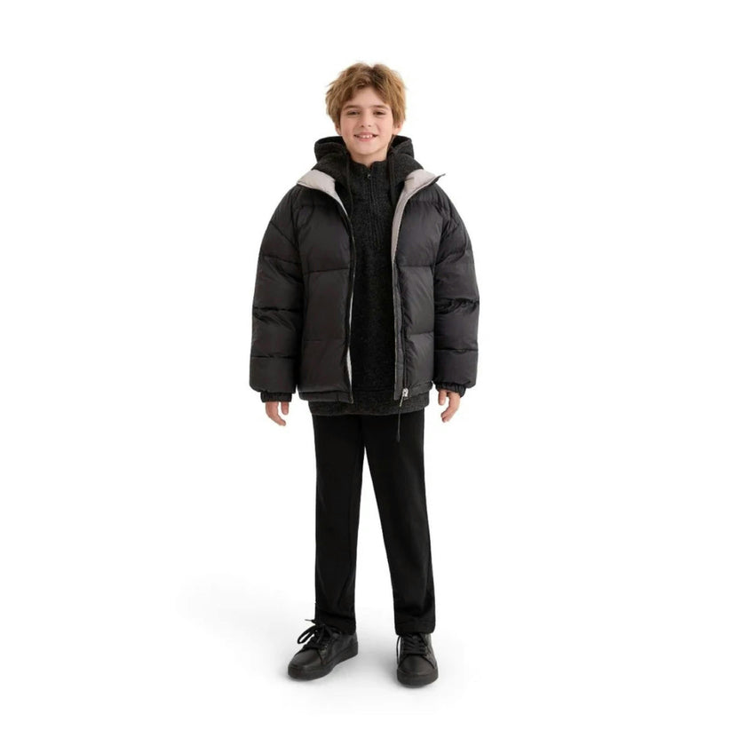 Black Quilted Puffer Jacket