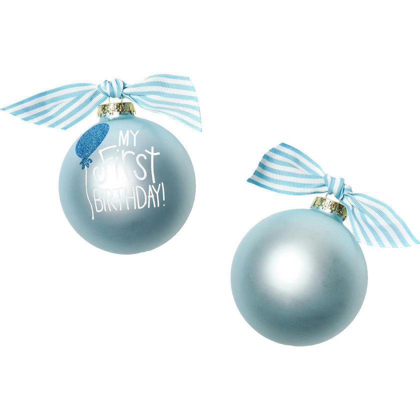 My First Birthday Boy Glass Ornament