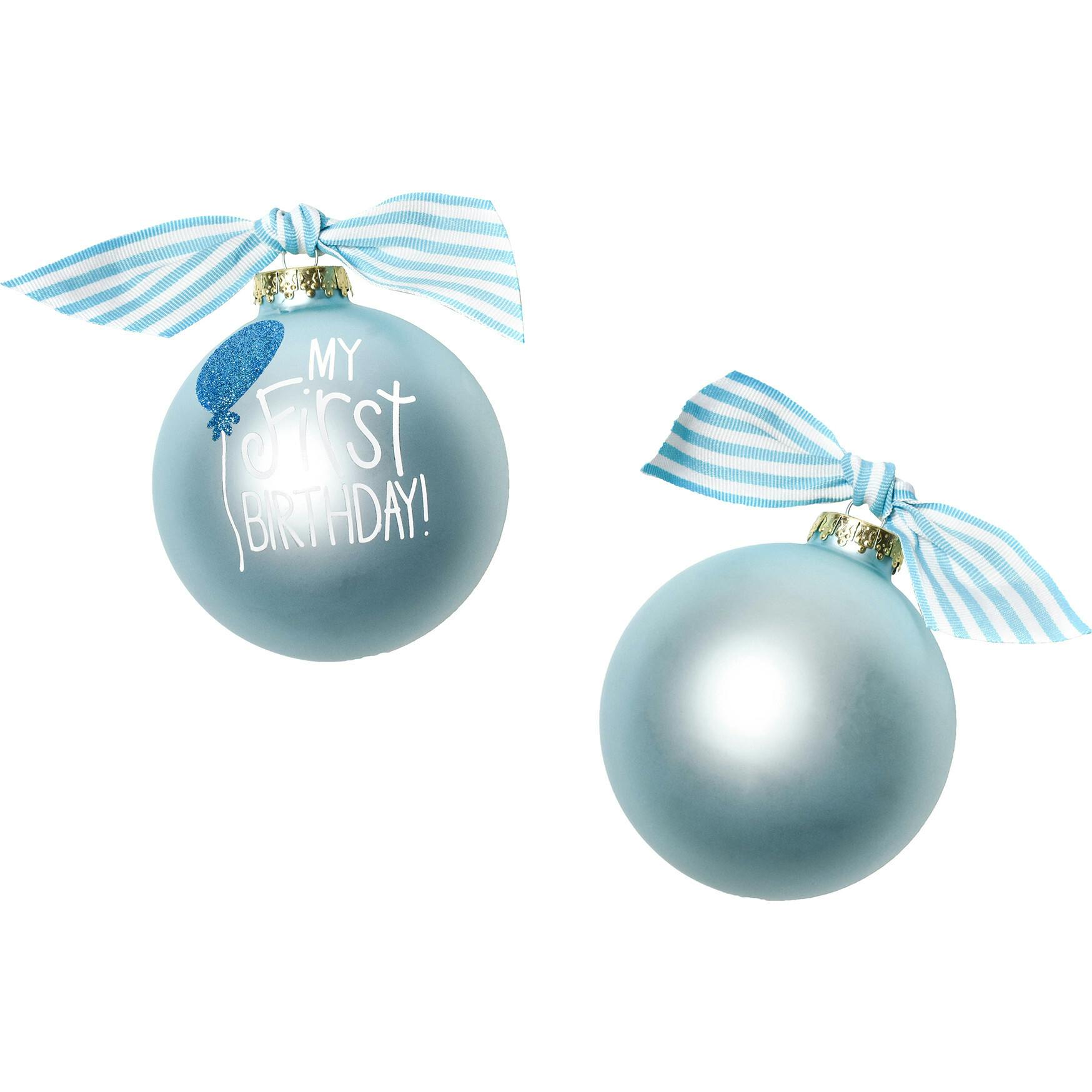 My First Birthday Boy Glass Ornament