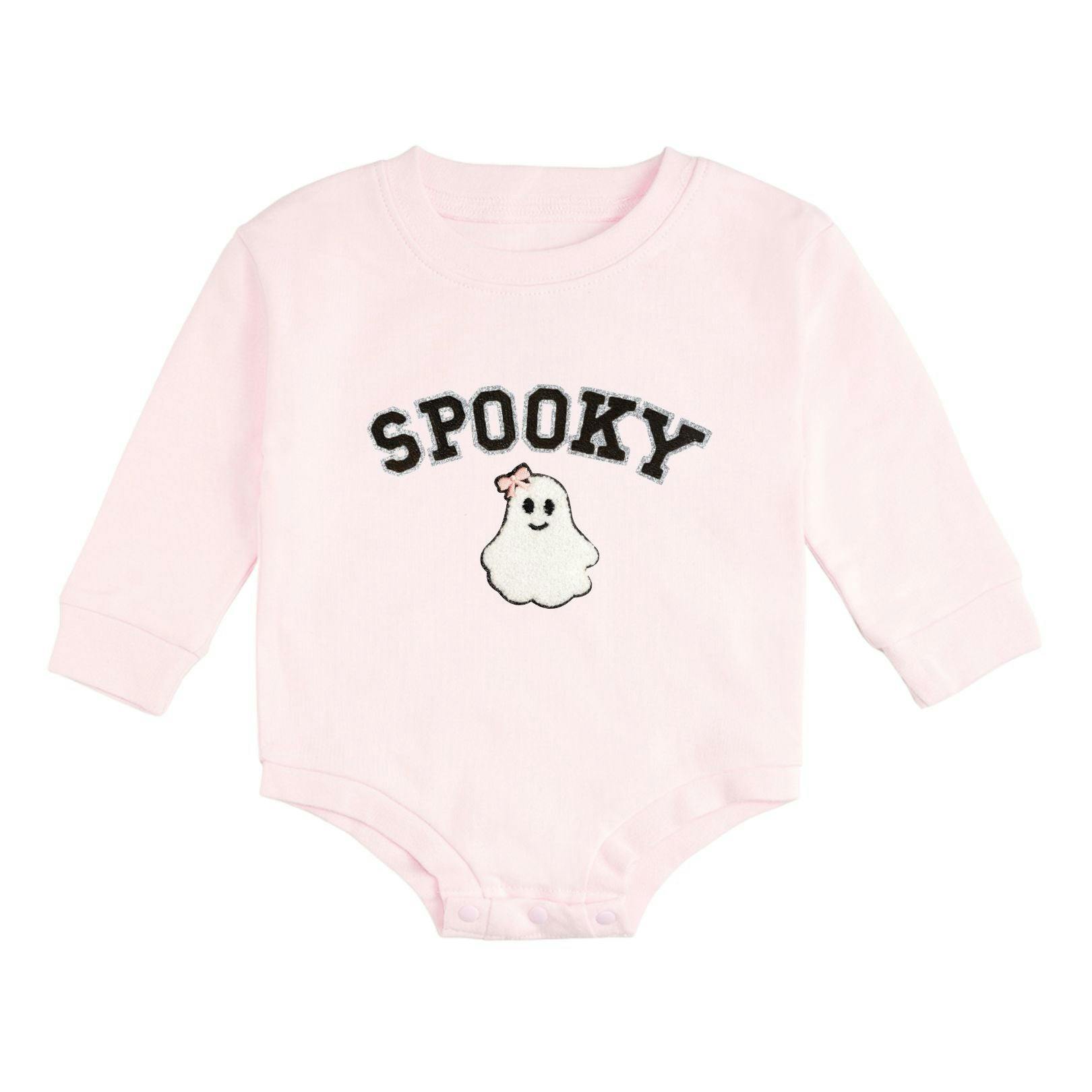 Spooky Patch Halloween Long Sleeve Romper