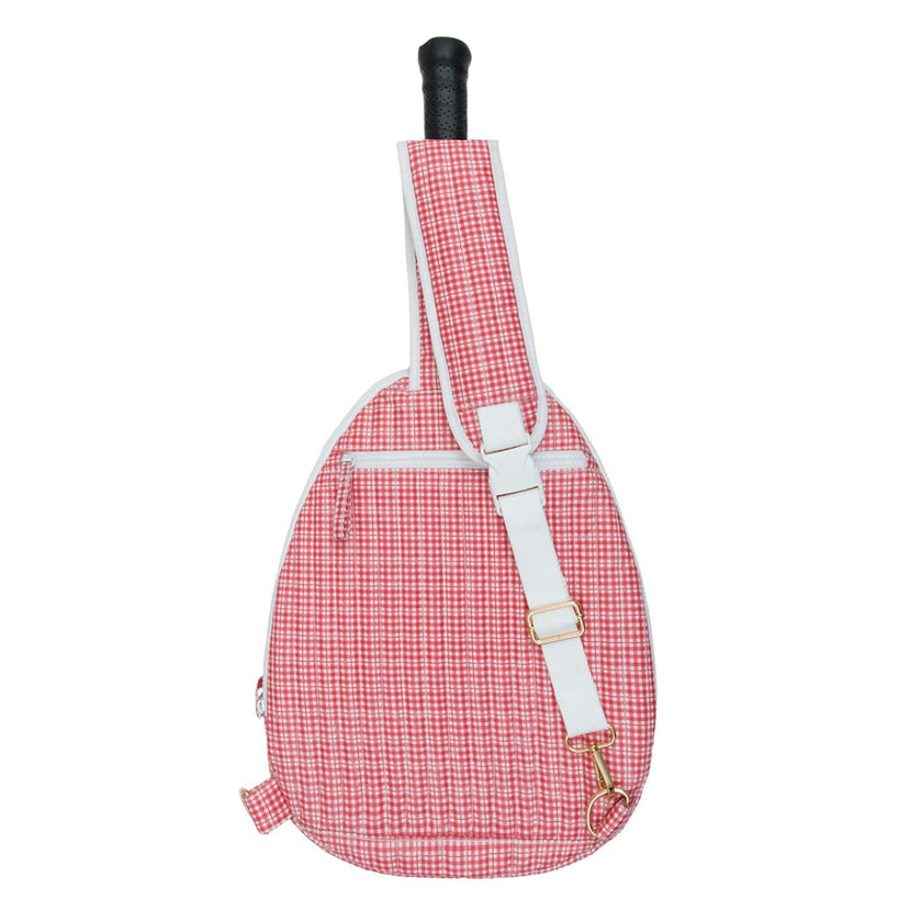 Poppy Gingham Coated Tennis Bag