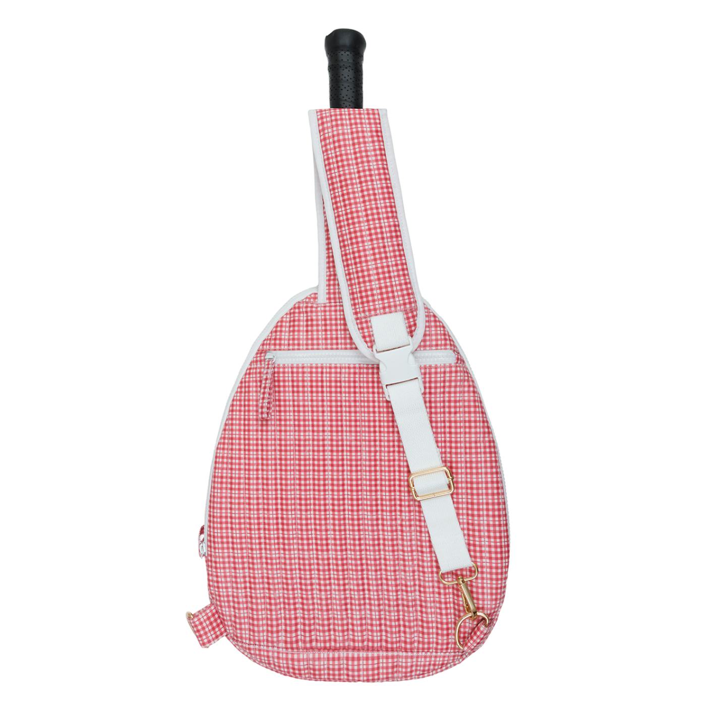 Poppy Gingham Coated Tennis Bag