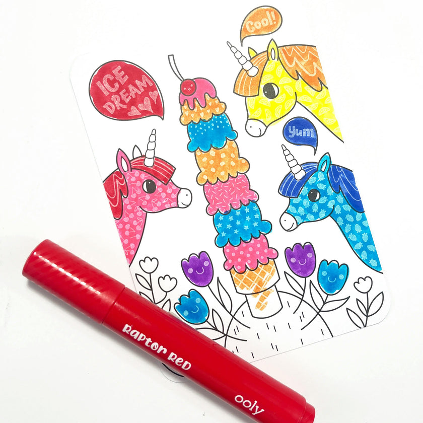 Undercover Art Hidden Pattern Coloring Activity Art Cards - Unicorn Friends - 12 Cards