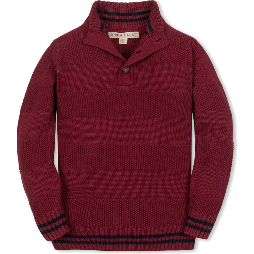 Organic Mock Neck Stripe Sweater