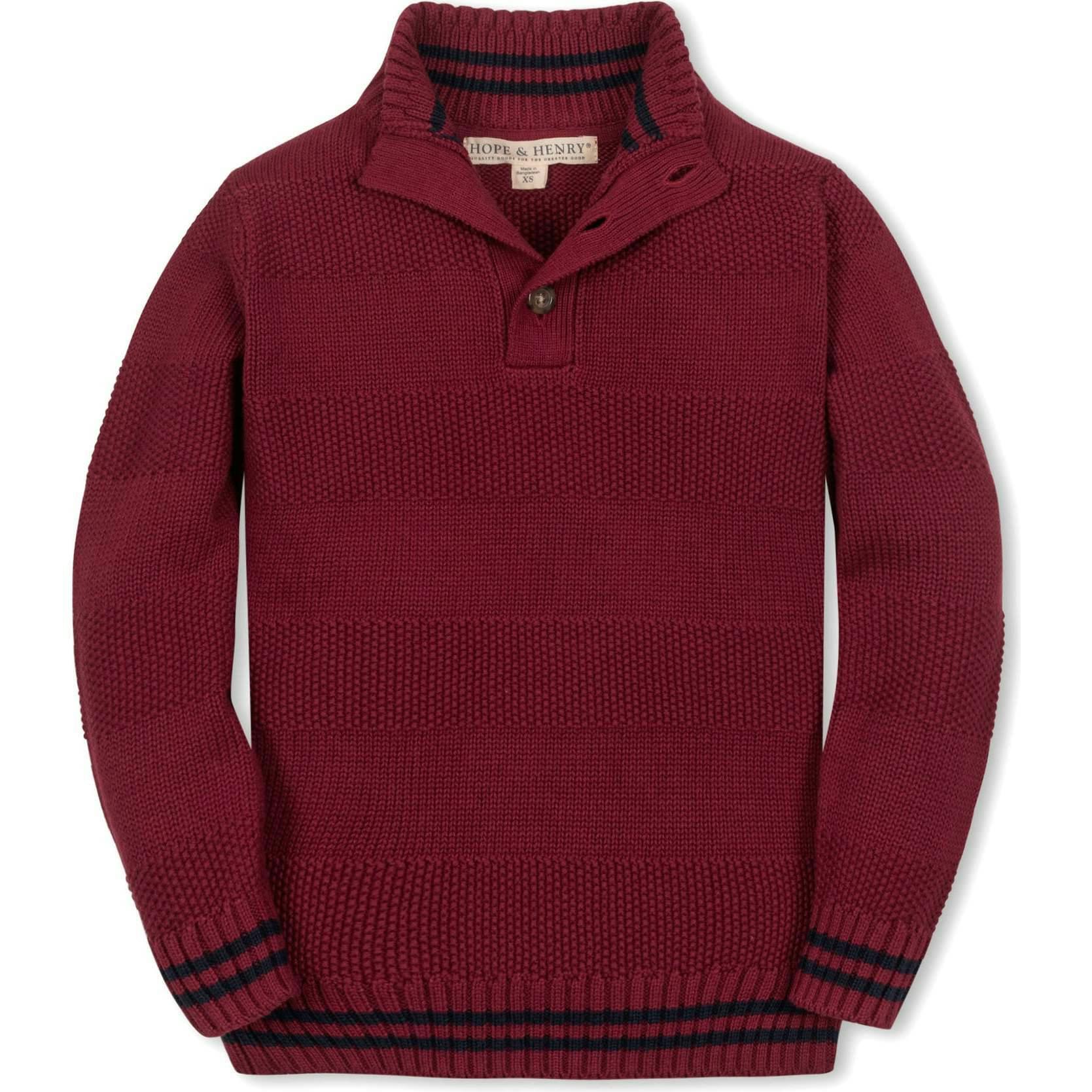 Organic Mock Neck Stripe Sweater