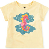 & Pearls Graphic Tee, Yellow