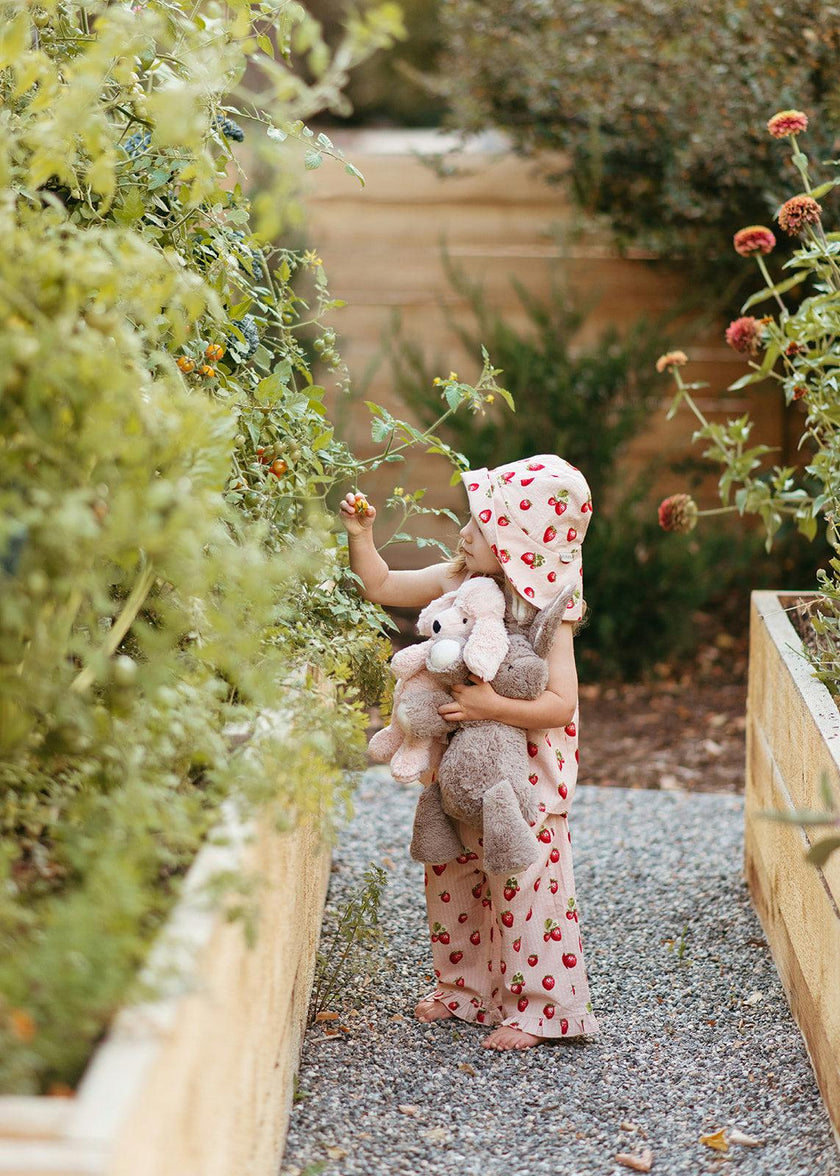 Strawberry Wide Brim Sun Bonnet