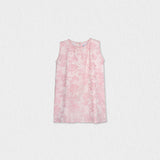 Adele Girl Dress Sleeveless, Pink Embroidery