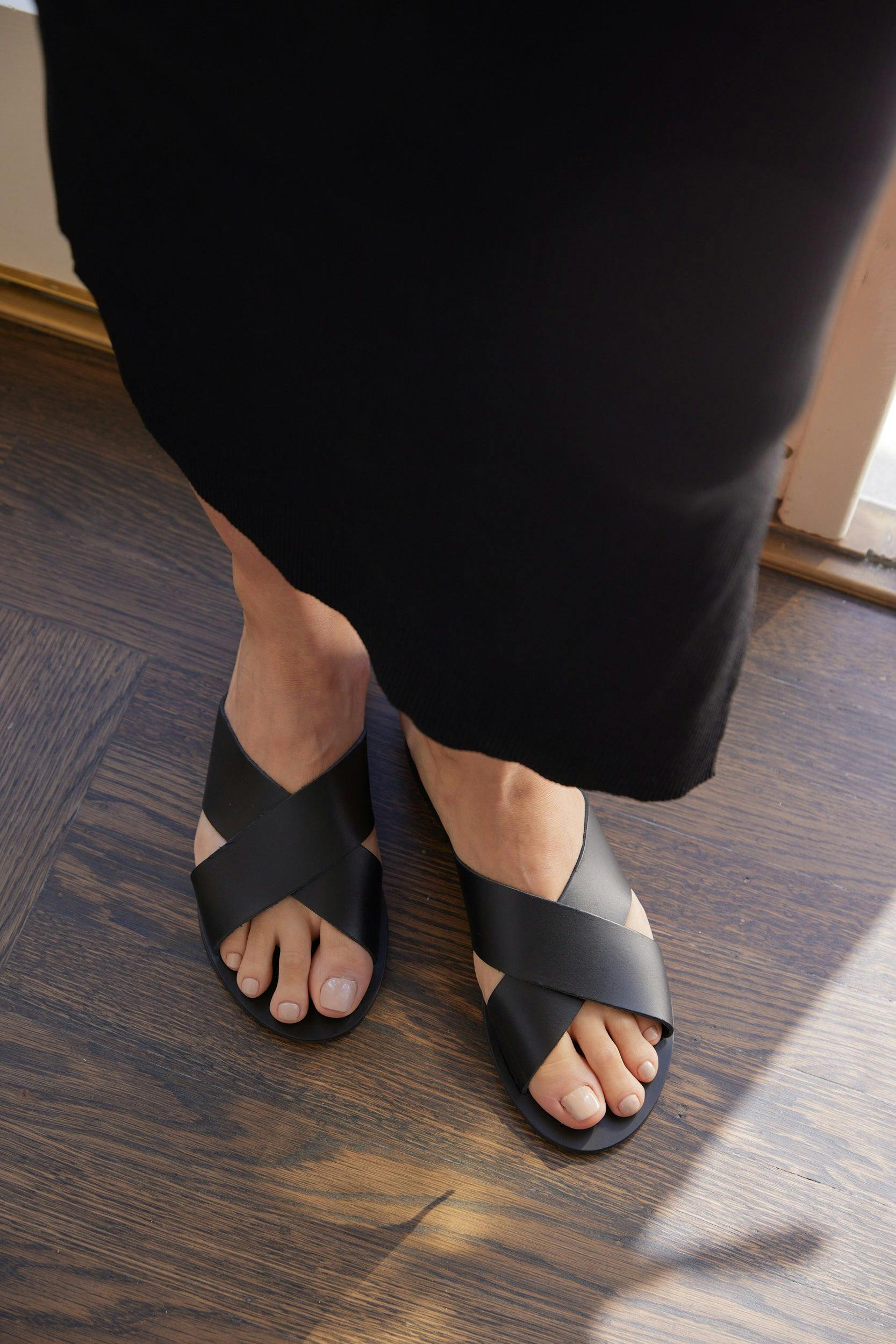 Women's Paros Sandals, Black