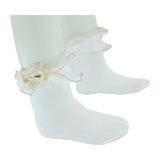 Gold Trim Bow Tulle Socks