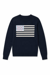 Tiegan Navy Flag Graphic Graphic Sweater