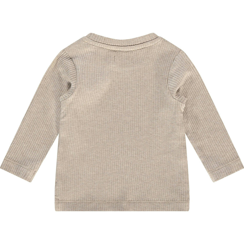 Ribbed Round Neck Long Sleeve T-Shirt