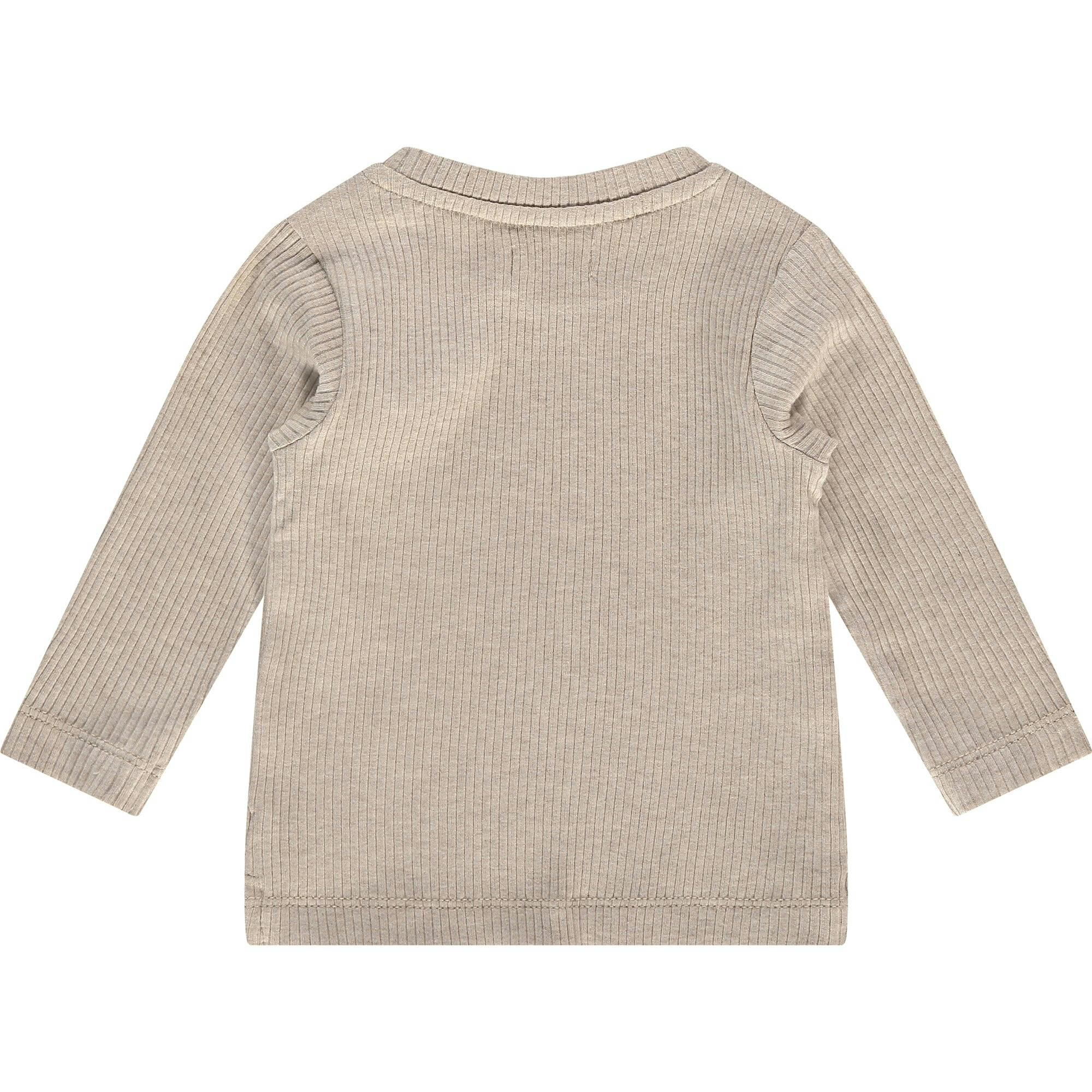 Ribbed Round Neck Long Sleeve T-Shirt