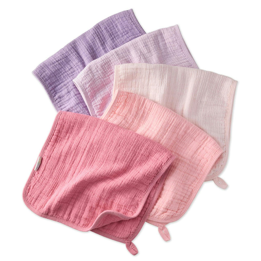 RILEY 5-Pack Crinkle Muslin Burp Cloths