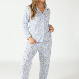 Oysters Women's Button Front Long Pajama Set