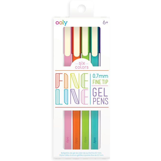 Fine Line Colored Gel Pens - Fine Tip - Set of 6