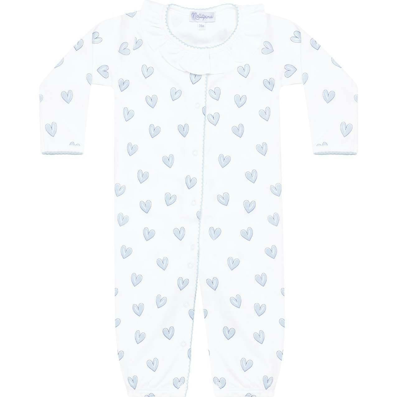Blue Heart Print Converter Gown