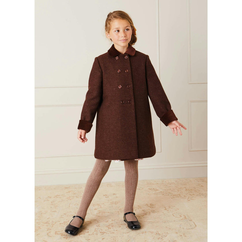 Traditional Double Breasted Coat in Brown (12mths-10yrs)