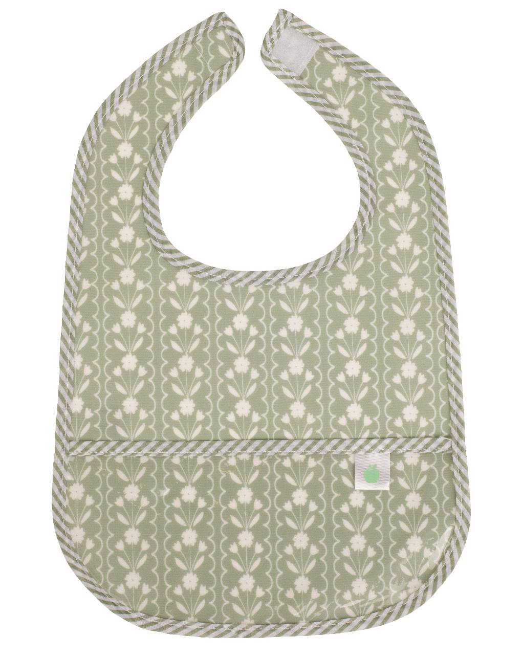 The Wipe It Bib in Sage Floral