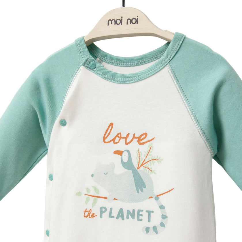 Teal Love The Planet One-Piece Set