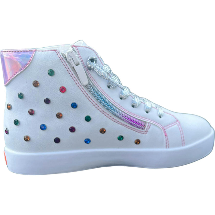 Bowie Gems Hightop Sneaker, White