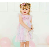 First Birthday Girl Fairy Dust Short Sleeve Tutu Dress