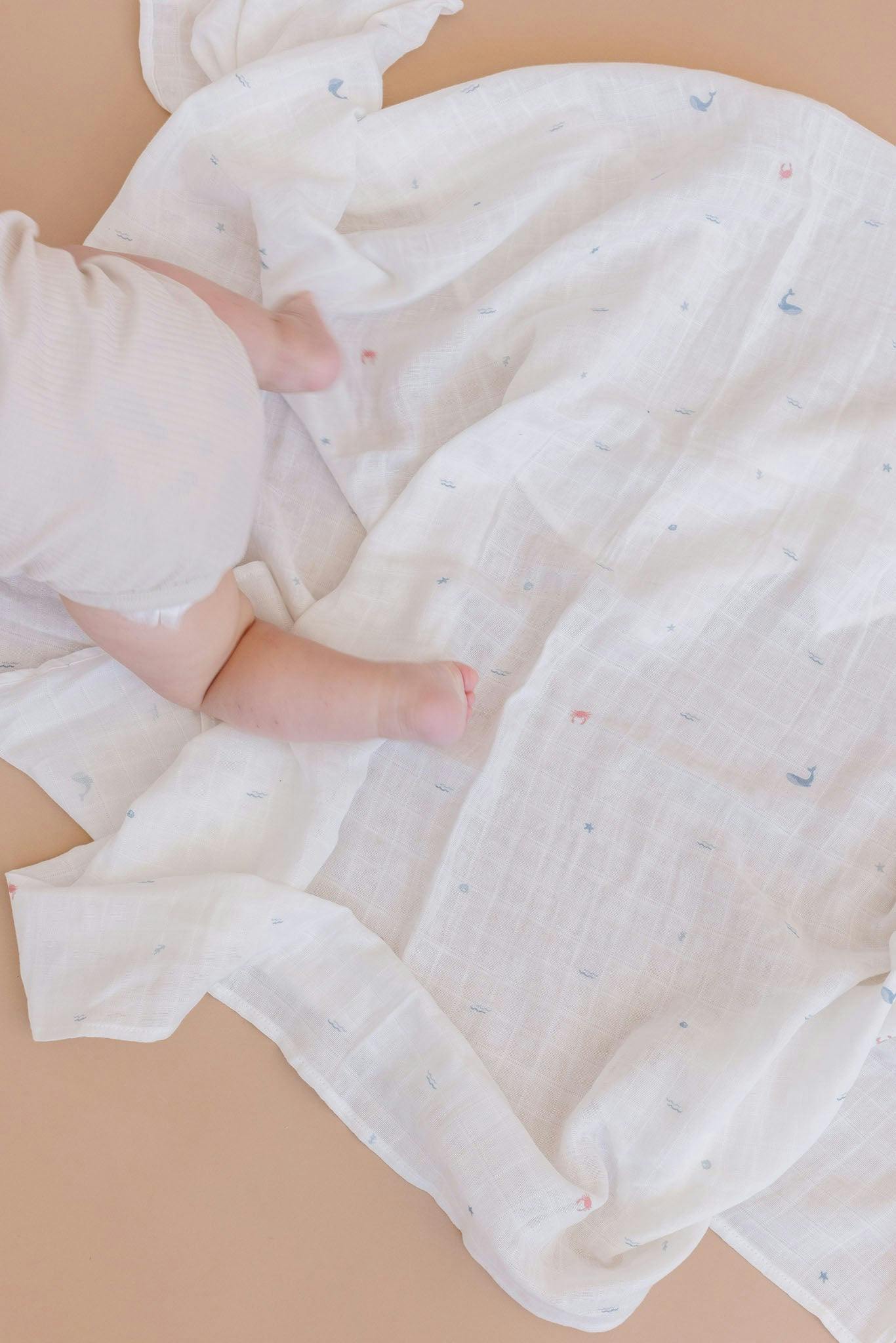 Nautical Swaddle and Teether Set - Whale