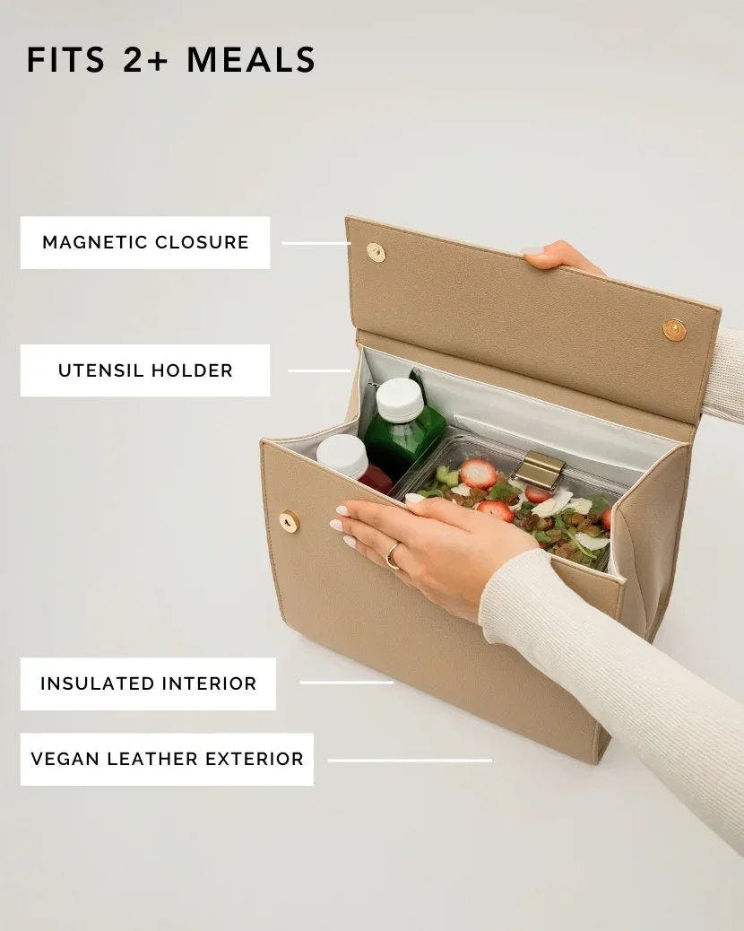 Large, Insulated, Chic Lunchbox, Cream