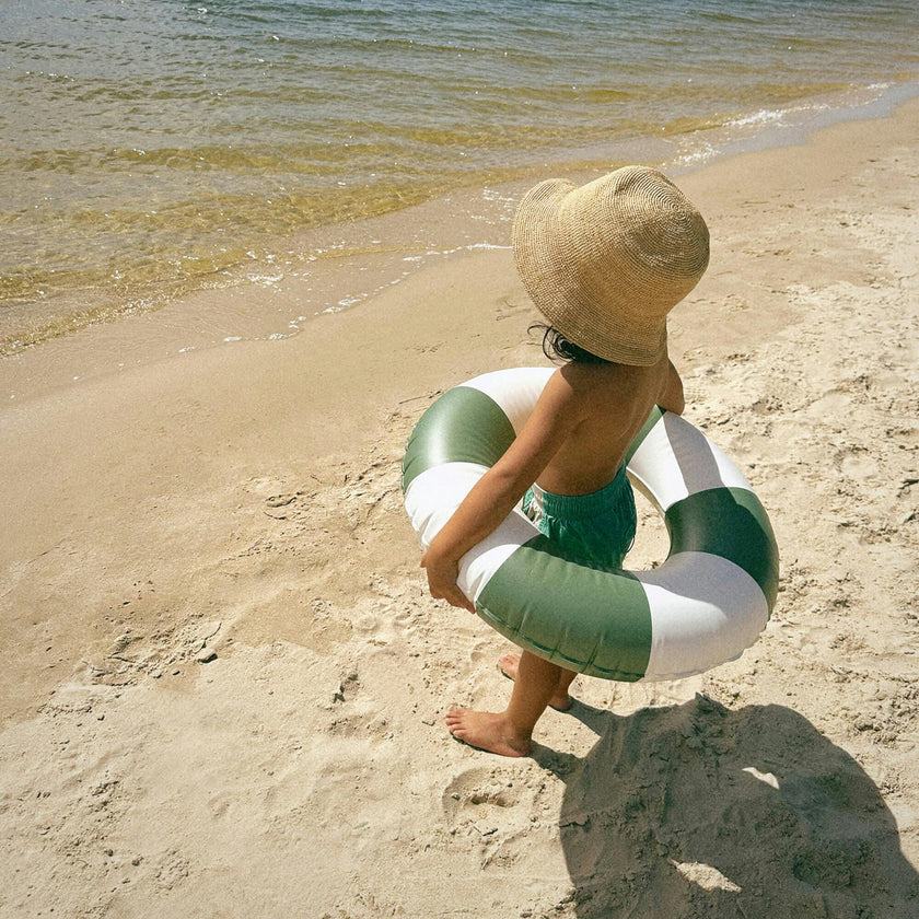 Mini Tube Pool Ring: Tides Out Olive Stripe