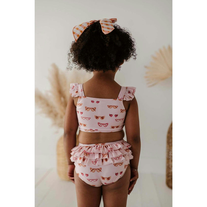 Girl's Two-Piece Swim Set Tropical Stripe