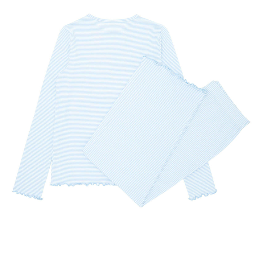 Women's Powder Blue Stripe Pima Pajamas Set