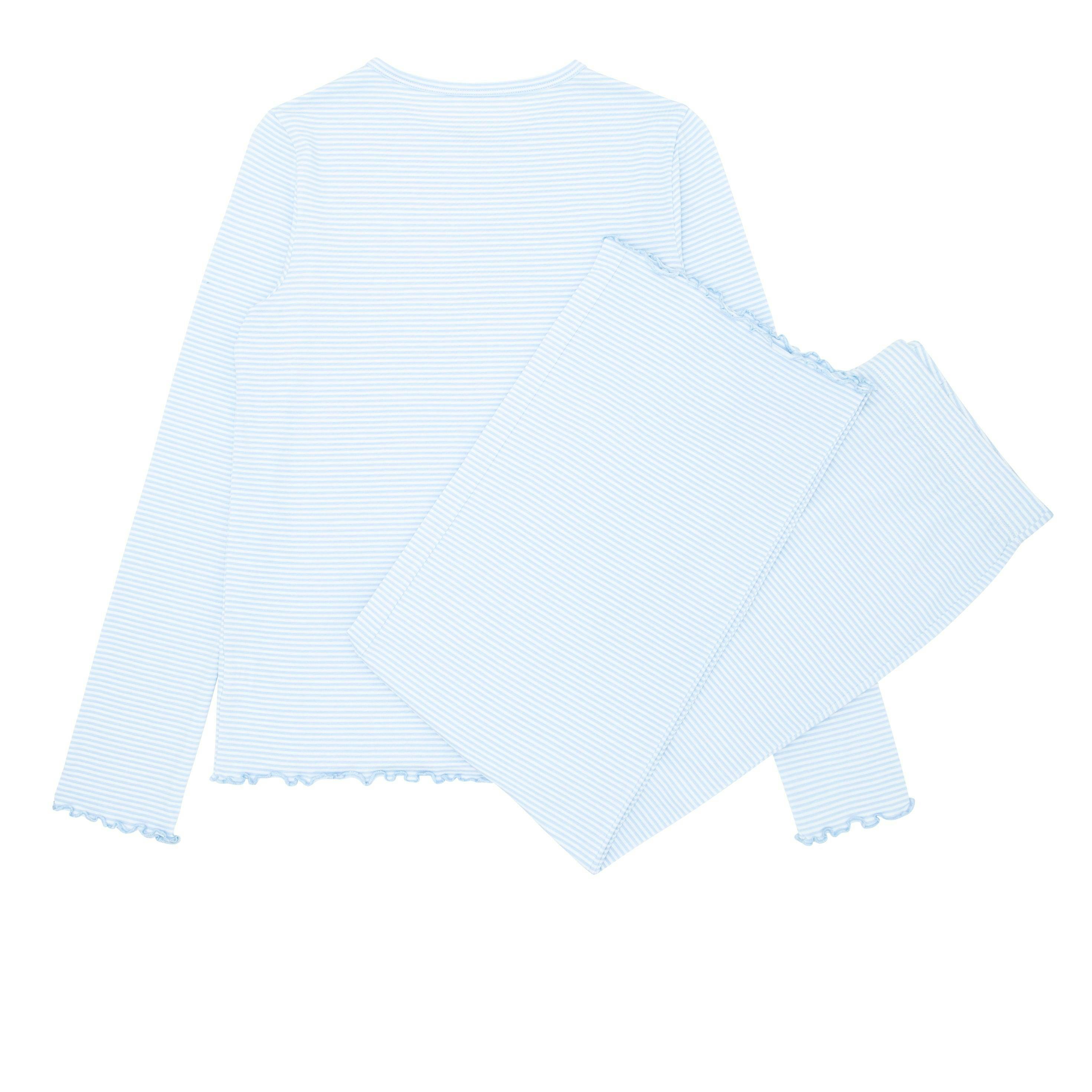 Women's Powder Blue Stripe Pima Pajamas Set
