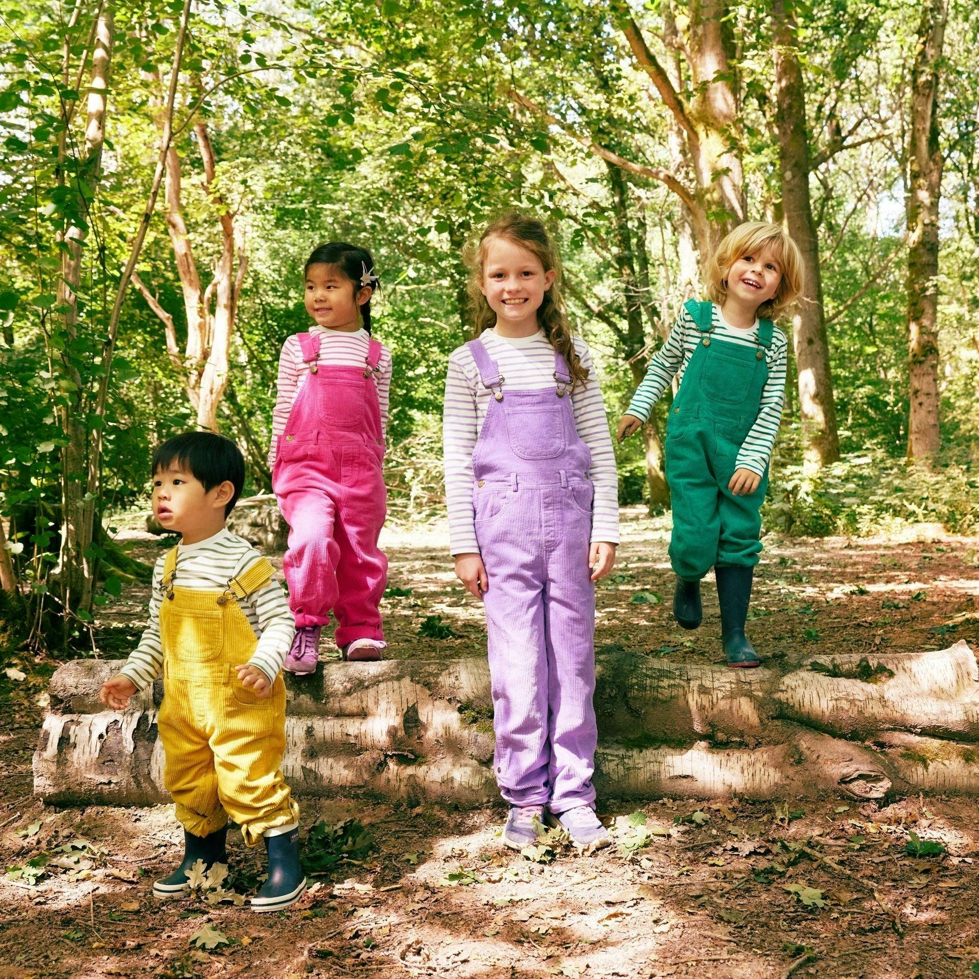 Violet Chunky Cord Overalls