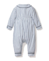 Baby's Twill Cambridge Romper in Navy French Ticking