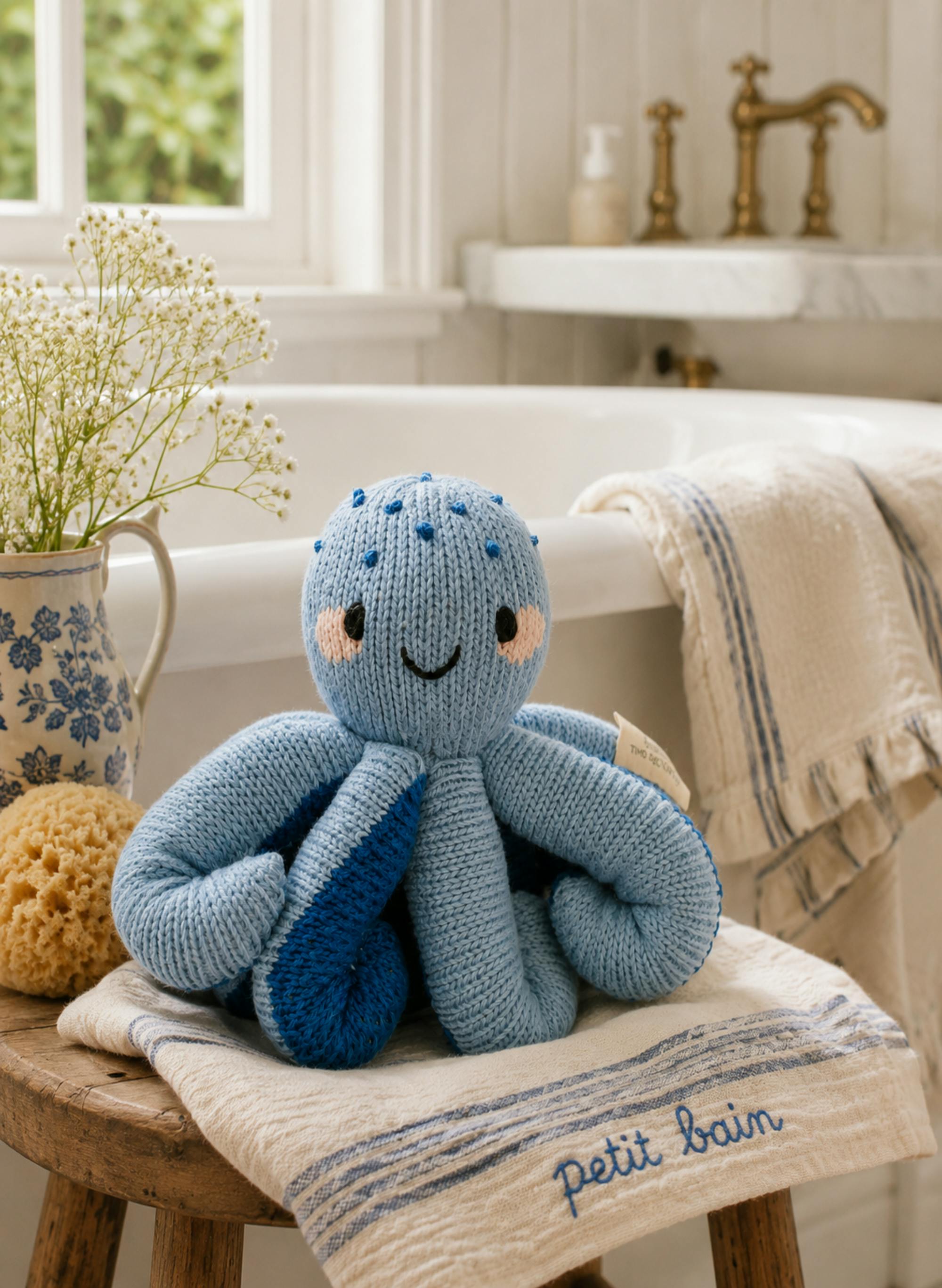 Indigo the Octopus - Tuckling Organic Hand-knit Doll