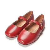 Mandy Rounded Square Toe Mary Jane Ballet Flats