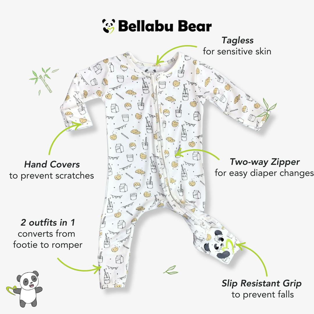 Milk and Cookies Bamboo Convertible Footie