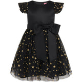 Stella Satin & Gold Star Girls Party Dress