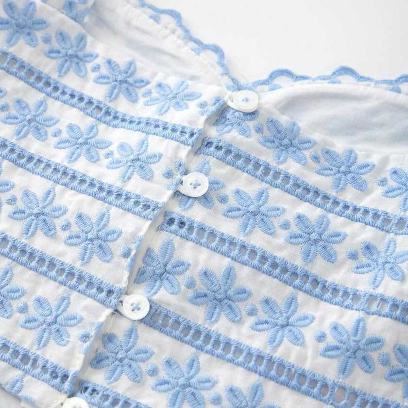 Odessa Frill Embroidered Top