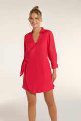Isla Wrap Dress in Teaberry