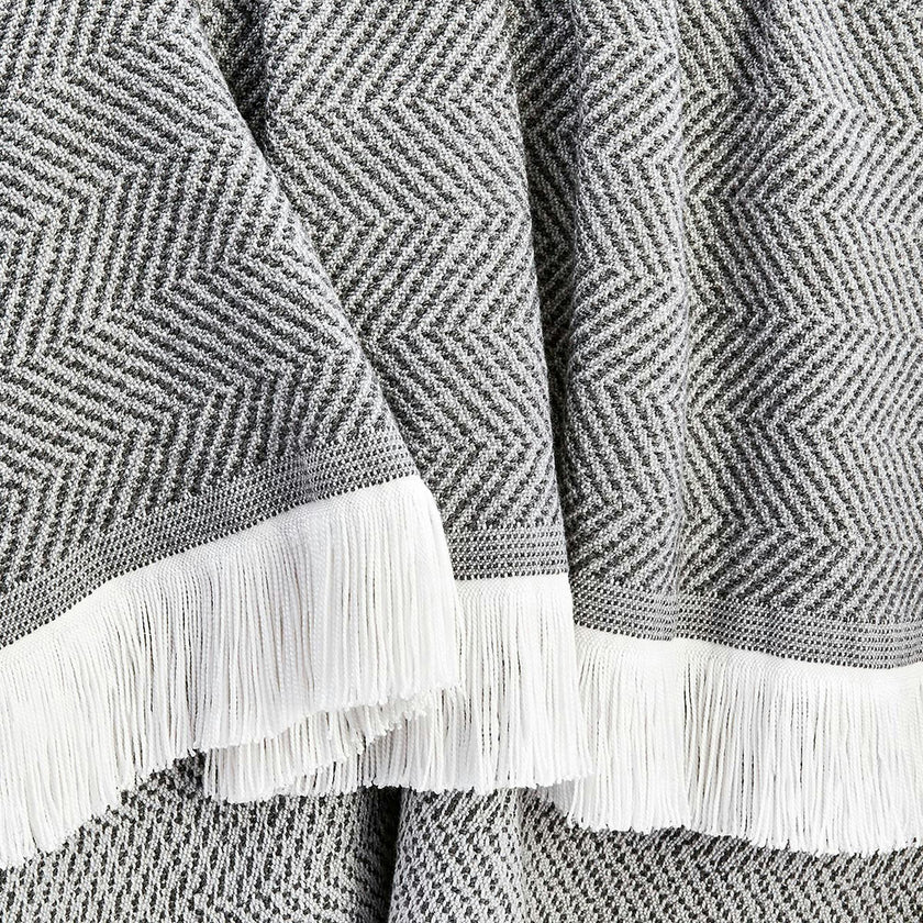Herringbone Stain Resistant Indoor Outdoor Throw