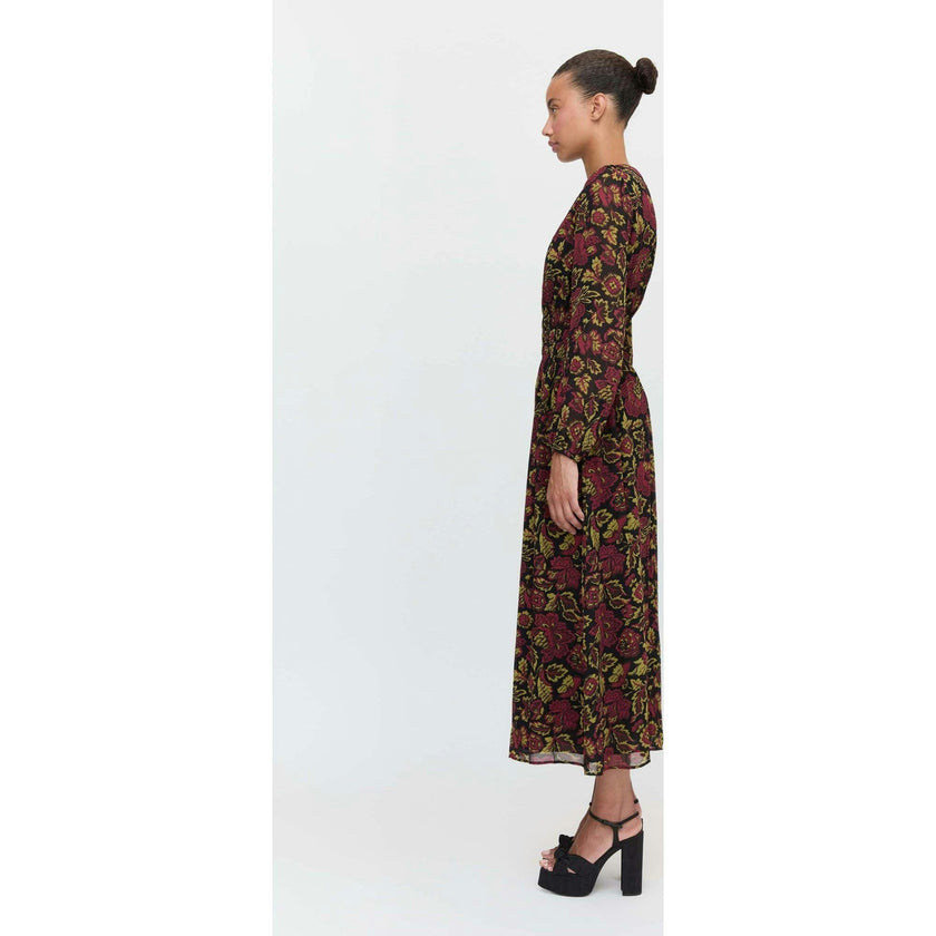 The Rosely Dress - Black Palampore Floral