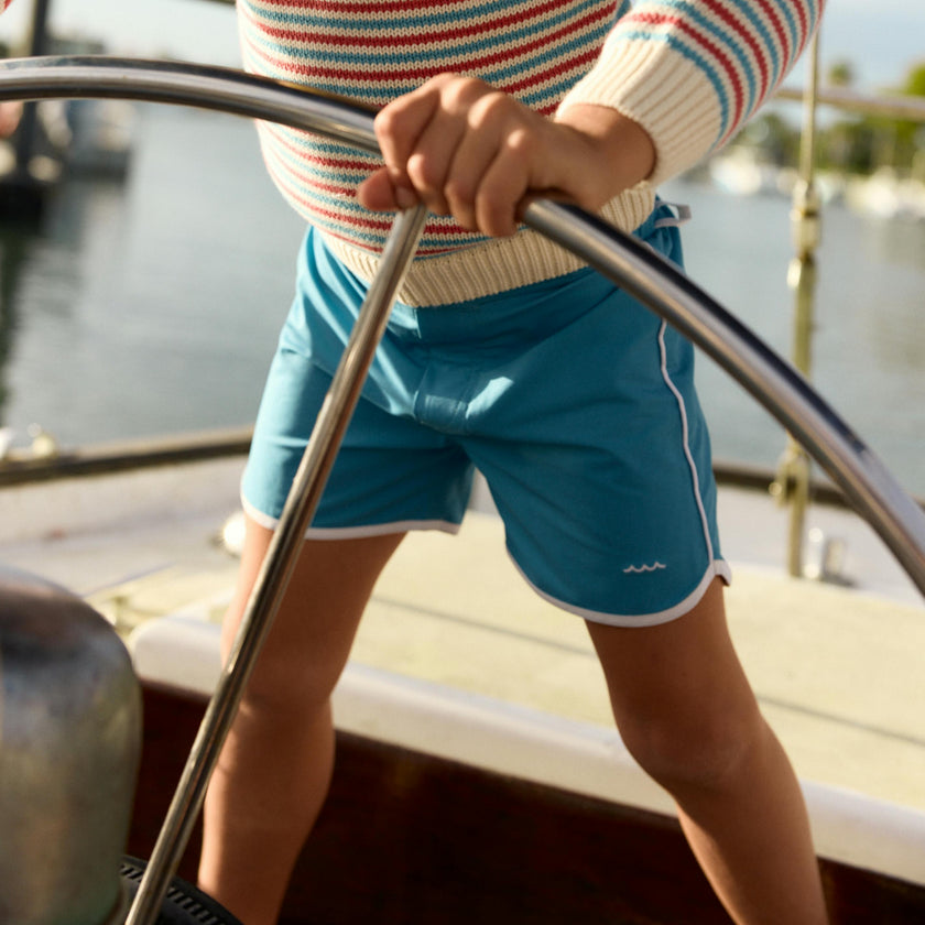 boys cerulean blue board short
