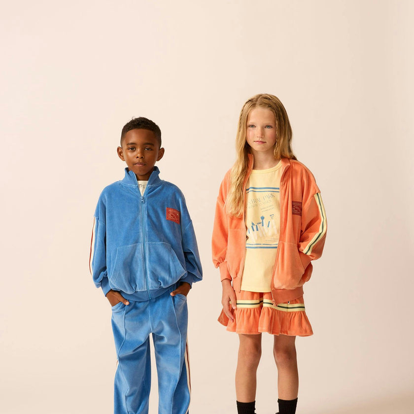 Velour Riley Track Pants in Blue Note
