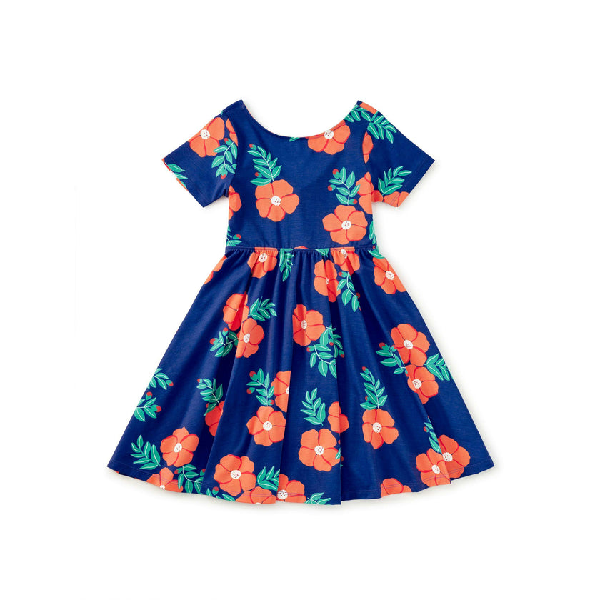 Twist Back Ballet Dress, Rock Rose