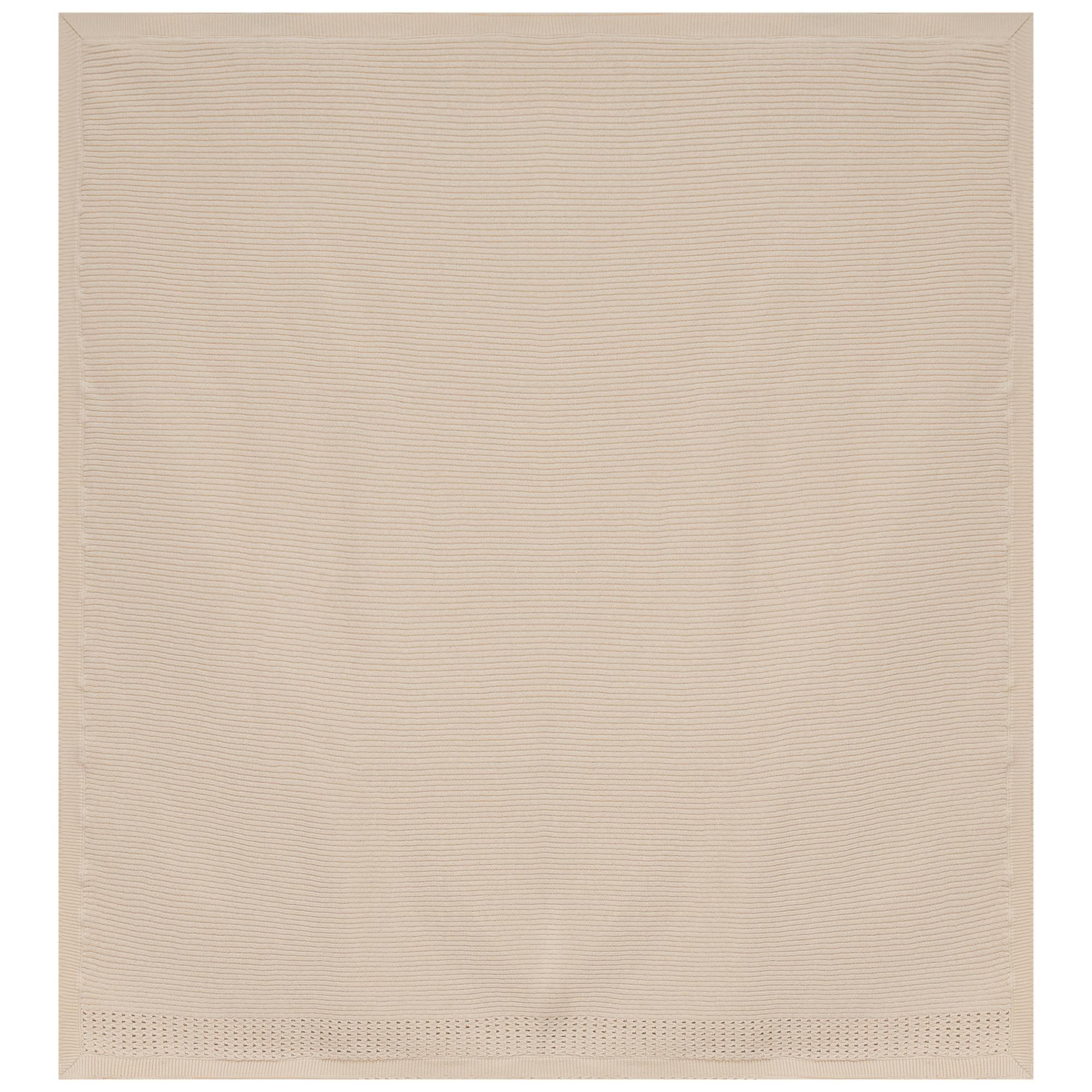 Holed Rib Knit Blanket Dark Almond